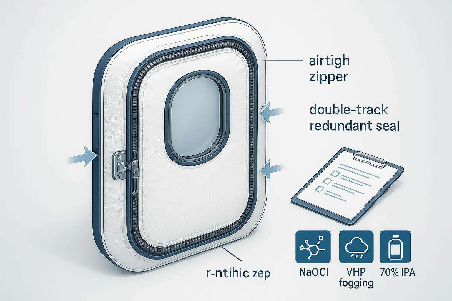 Airtight zippers for medical isolation chambers: pressure, disinfection and service life checklist